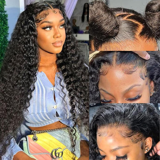 Trilumity City Girl 13X4 Hd Deep Wave Human Hair - Natural Black Hair Replacement Wig