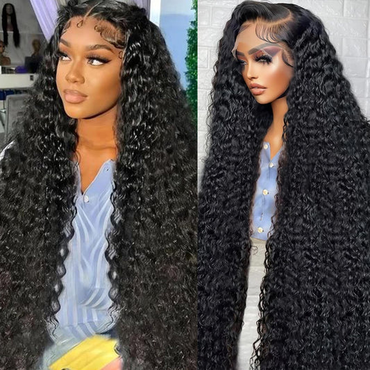 Trilumity 13X6 Hd Full Al Deep Wave 100% Human Hair - Natural Color Hair Replacement Wig