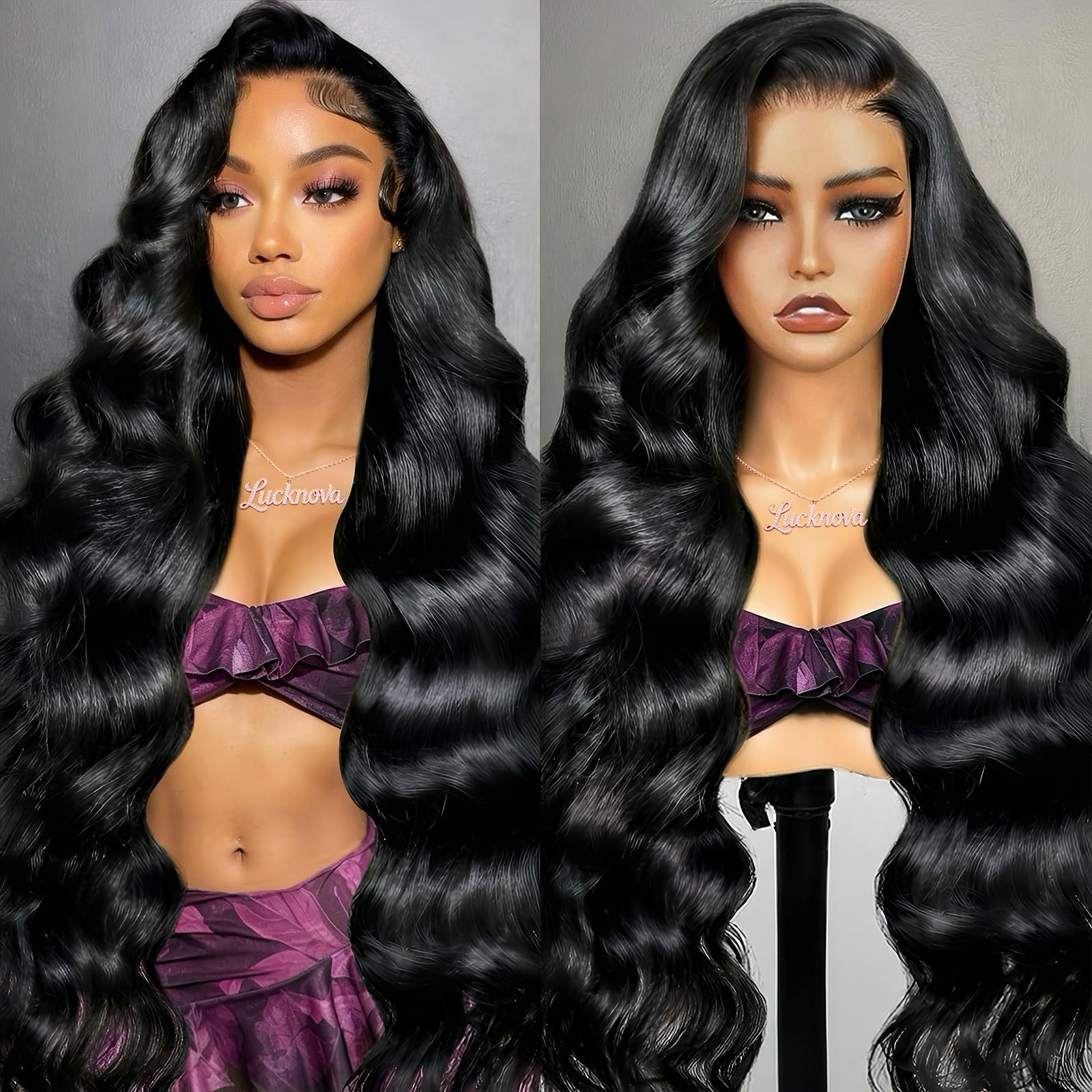 Trilumity 13X6 Front 200 Body Wave Human Hair - Natural Black Hair Replacement Wig