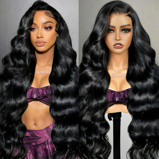 Trilumity 13X6 Front 200 Body Wave Human Hair - Natural Black Hair Replacement Wig