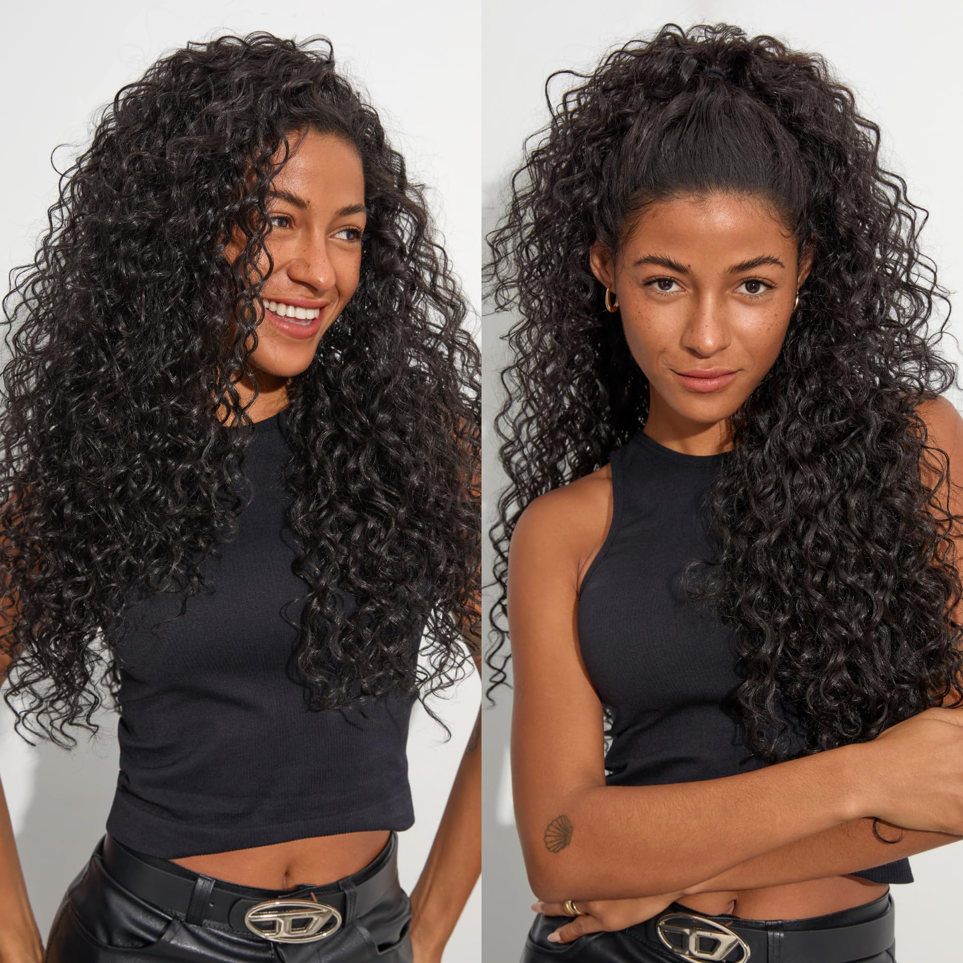 Trilumity Half Headband Glueless Straight Human Hair - Natural Black Hair Replacement Wig