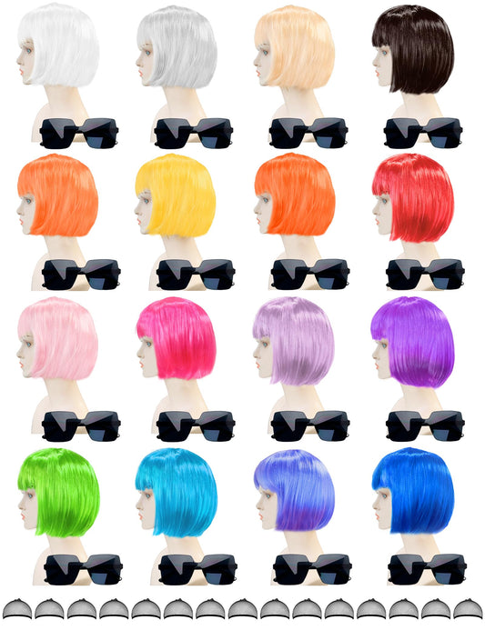 Trilumity 16 Pack Colored Bob Bob 100% Human Hair - Natural Black Hair Replacement Wig
