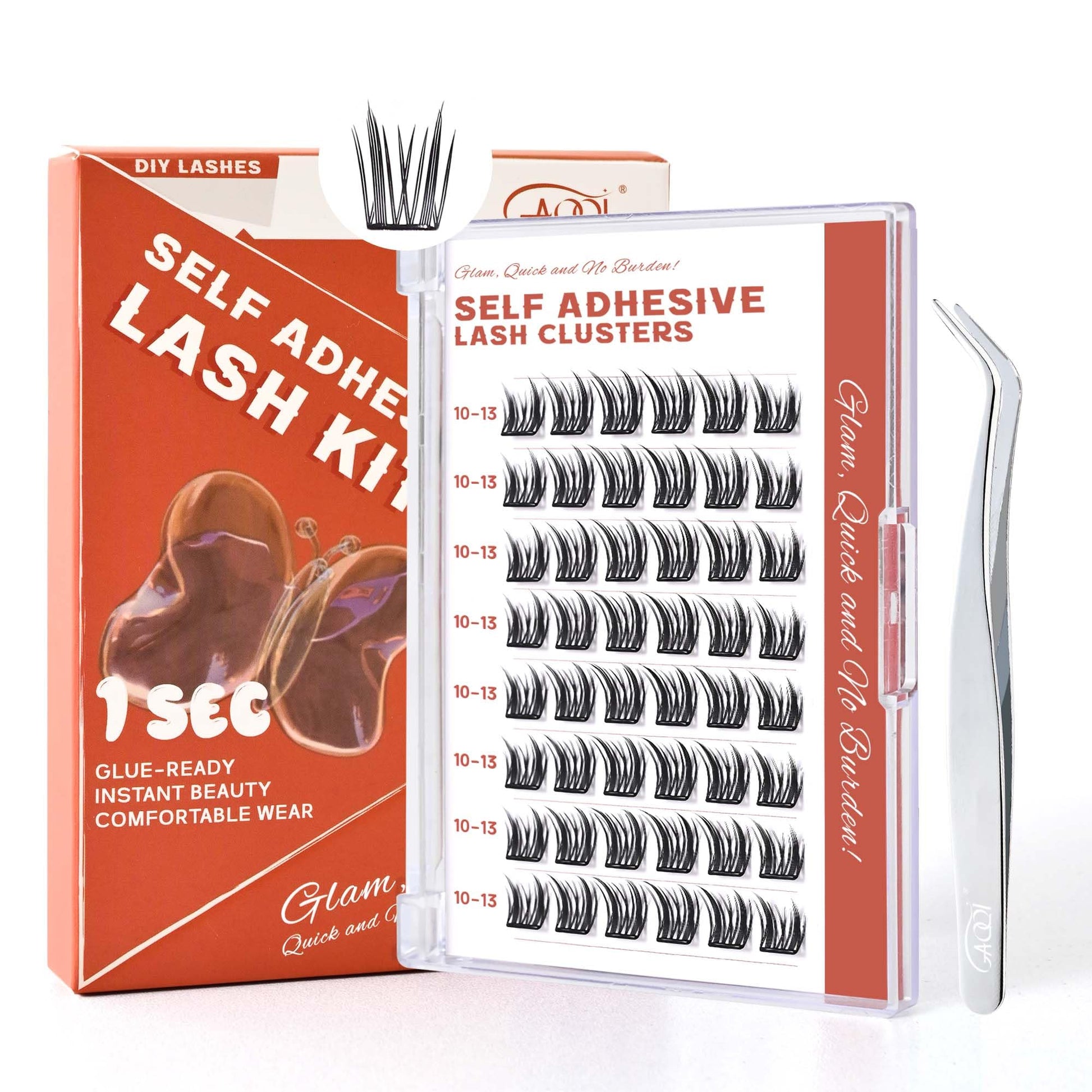 Trilumity Self Adhesive Eyelash Clusters Wispy Faux Mink Fiber - Black False Lashes
