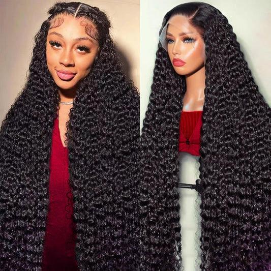 Trilumity 250 Density 15A Raw Deep Wave 100% Human Hair - Natural Black Hair Replacement Wig