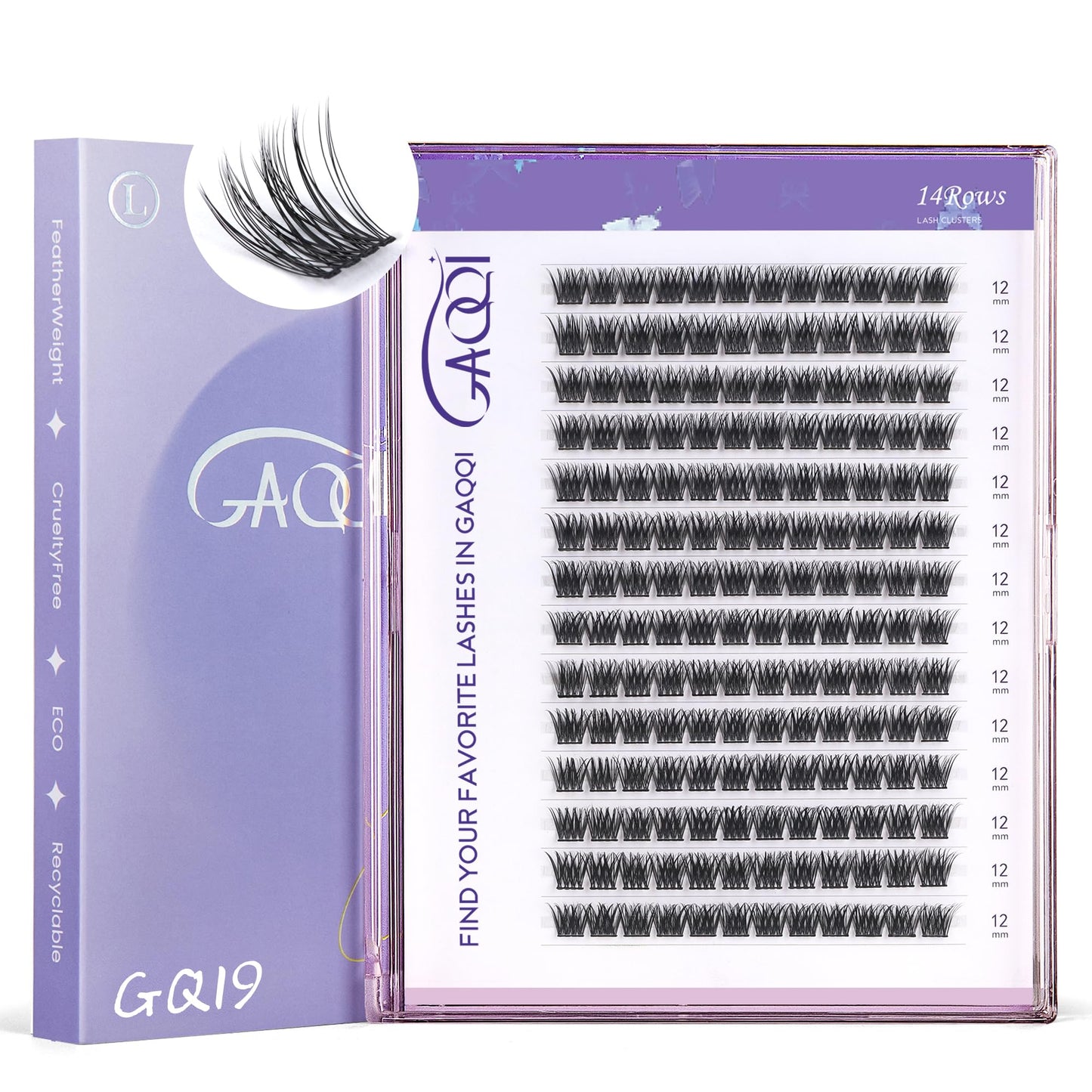 Trilumity Lash Clusters Gq19 Individual Cat Eye Faux Mink - Black False Lashes