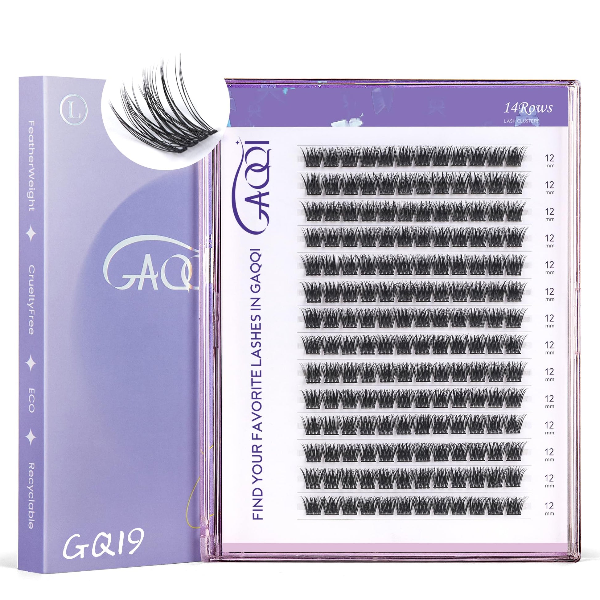 Trilumity Lash Clusters Gq19 Individual Cat Eye Faux Mink - Black False Lashes