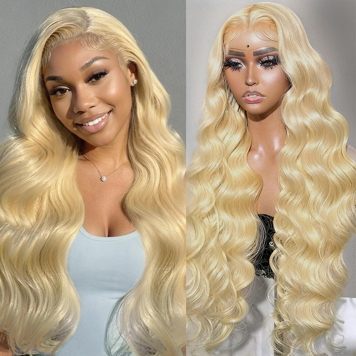 Trilumity 613 Blonde 13X5 Hd Body Wave Human Hair - Natural Black Hair Replacement Wig
