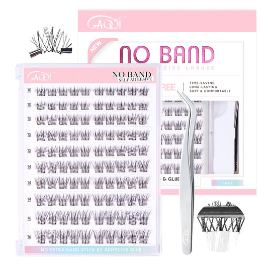 Trilumity Self Adhesive Eyelash Clusters Natural Faux Mink Fiber - Black False Lashes