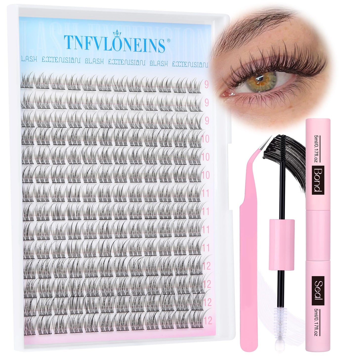 Trilumity Lash Extension Kit Lash Wispy Faux Mink Fiber - Black False Lashes