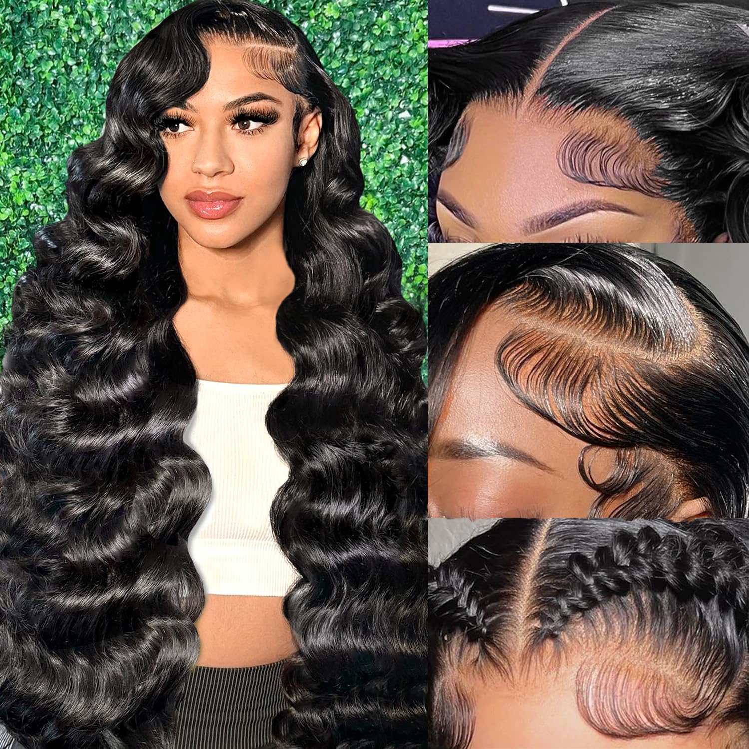 Trilumity 13X6 Hd Transparent Body Wave Human Hair - Natural Black Hair Replacement Wig