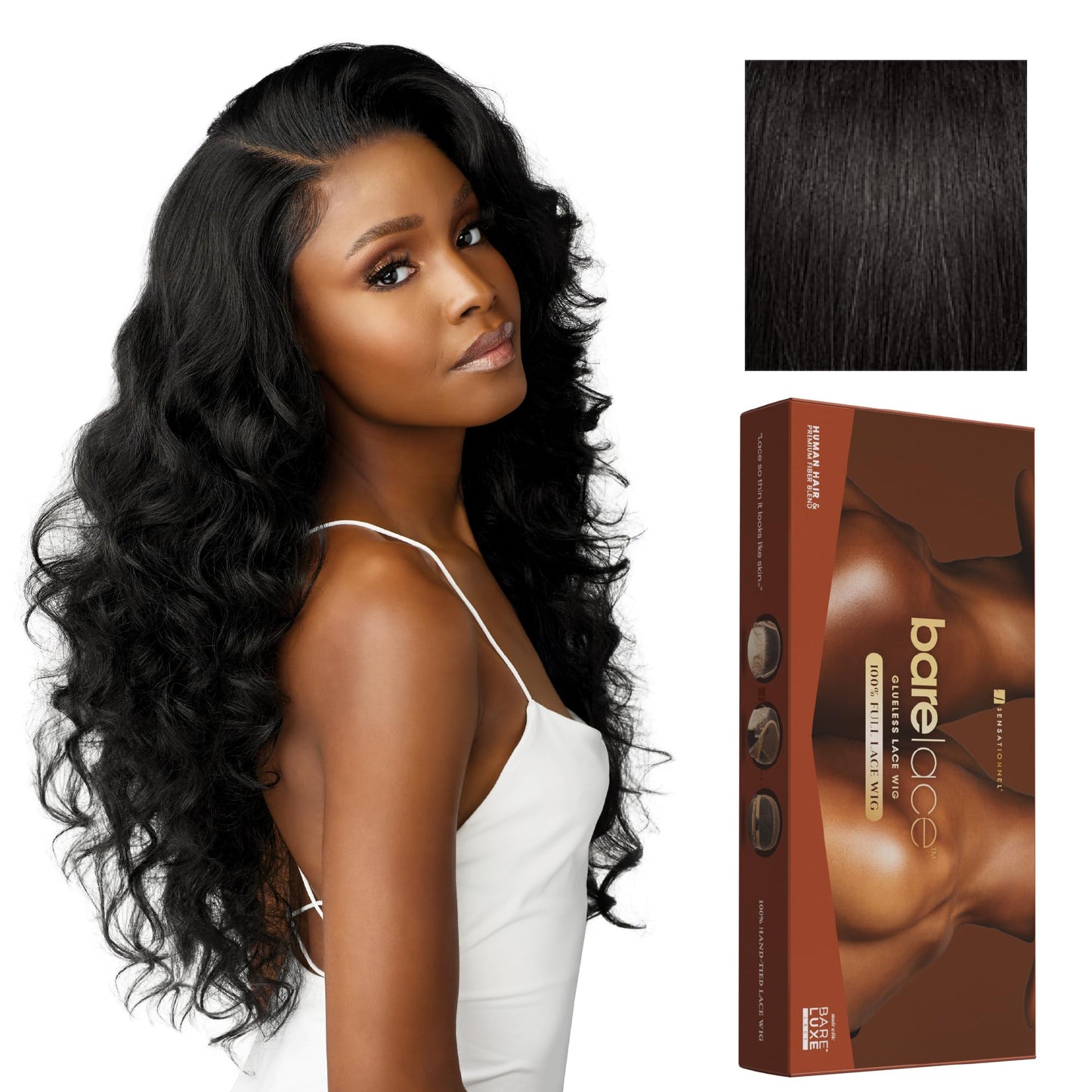 Trilumity Full-Lace Straight Human Hair - Natural Black Hair Replacement Wig