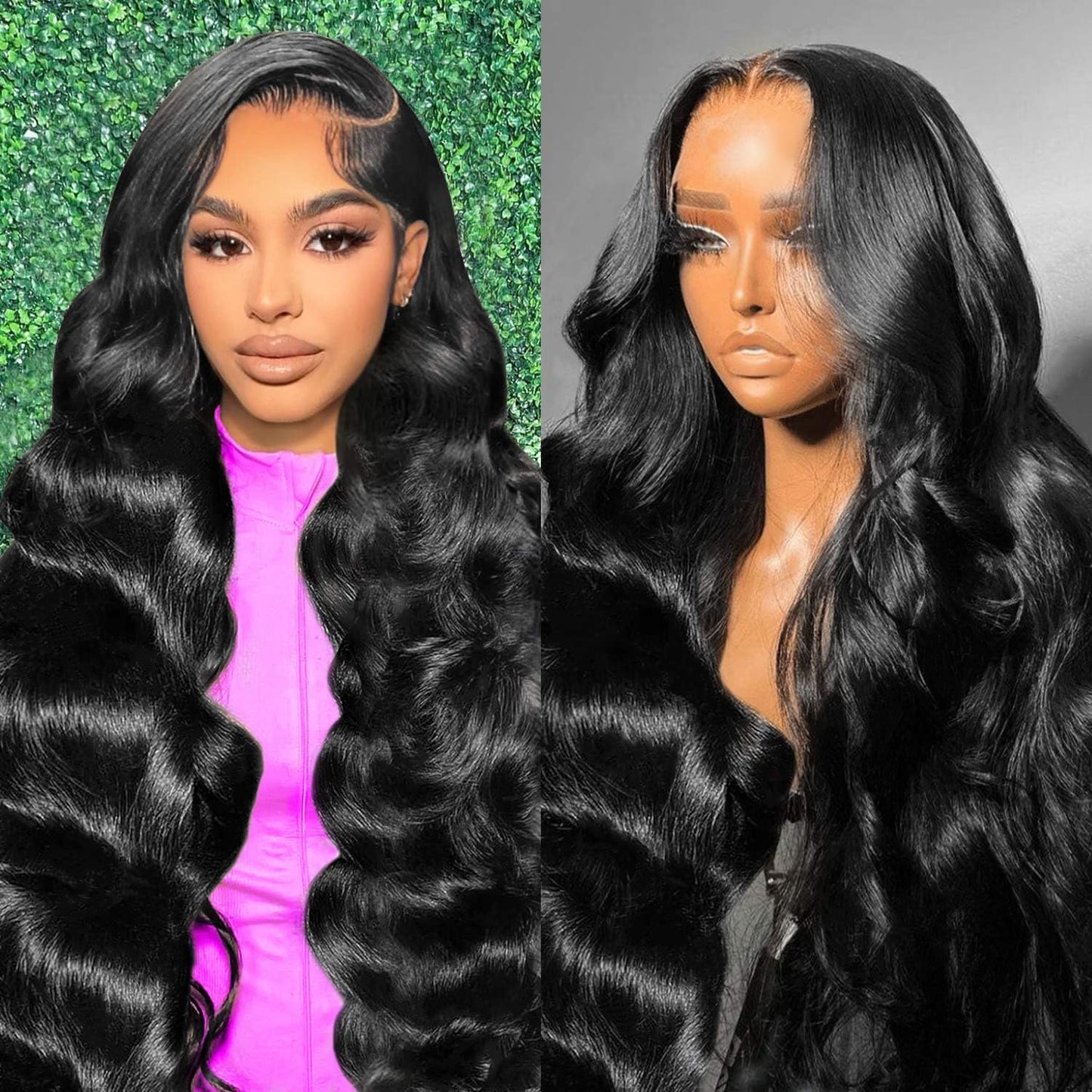 Trilumity 13X6 Front Transparent Glueless Body Wave Human Hair - Natural Black Hair Replacement Wig