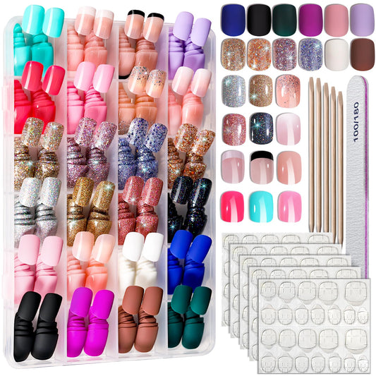 Trilumity 24 Colors Matte Short Square Soft Gel - Nude Press On Nails
