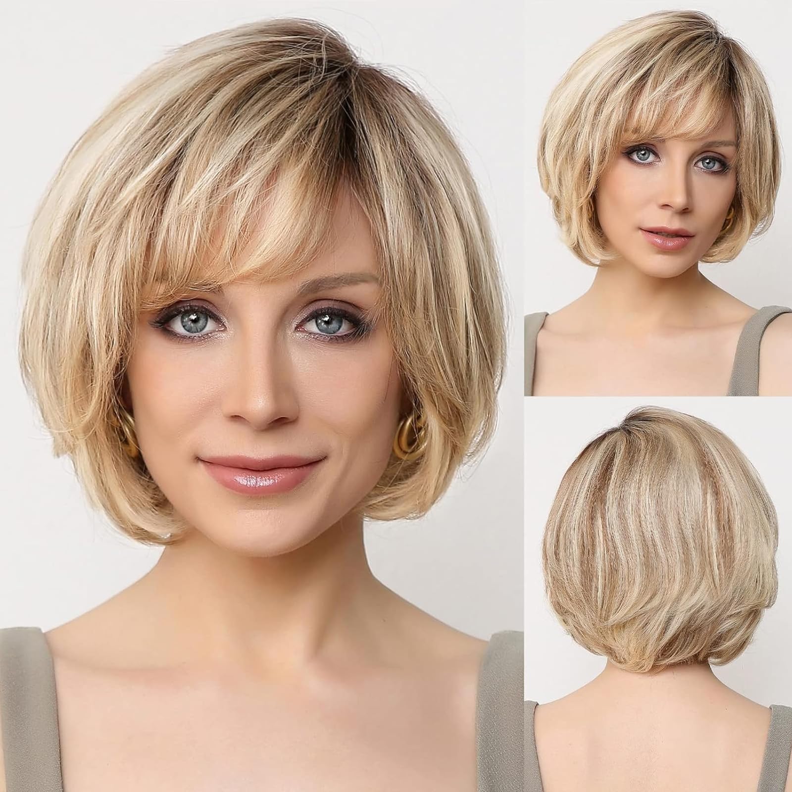 Trilumity Hand Tied 100% Deep Wave 100% Human Hair - Brown Hair Replacement Wig