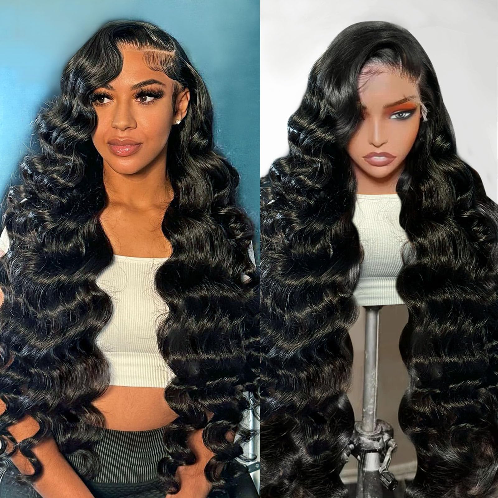 Trilumity 13X6 12A Al Glueless Body Wave 100% Human Hair - Natural Color Hair Replacement Wig
