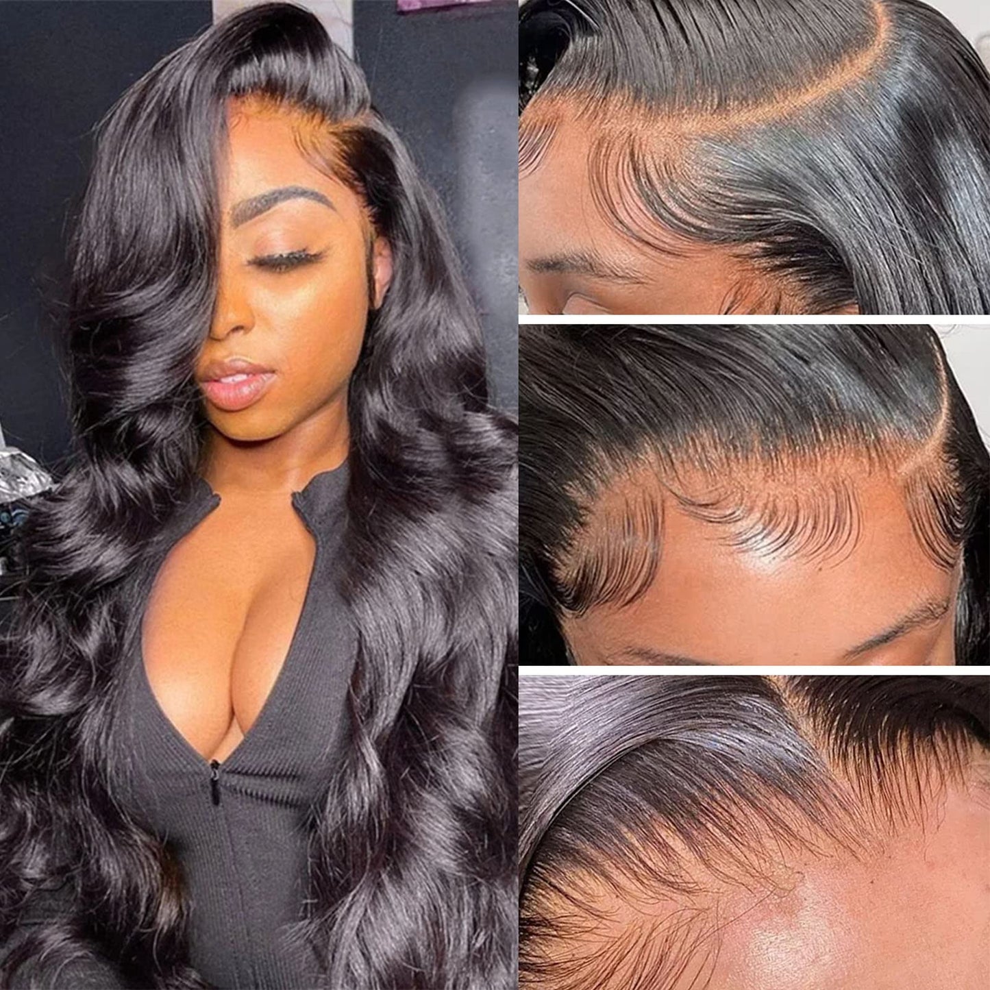 Trilumity 13X6 For Body Wave Human Hair - Natural Black Hair Replacement Wig