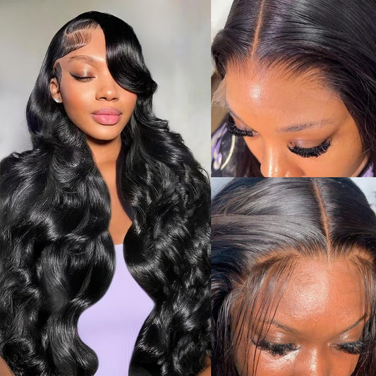 Trilumity Skinlike 5X5 Closure 0.1Mm Body Wave Human Hair - Natural Black Hair Replacement Wig