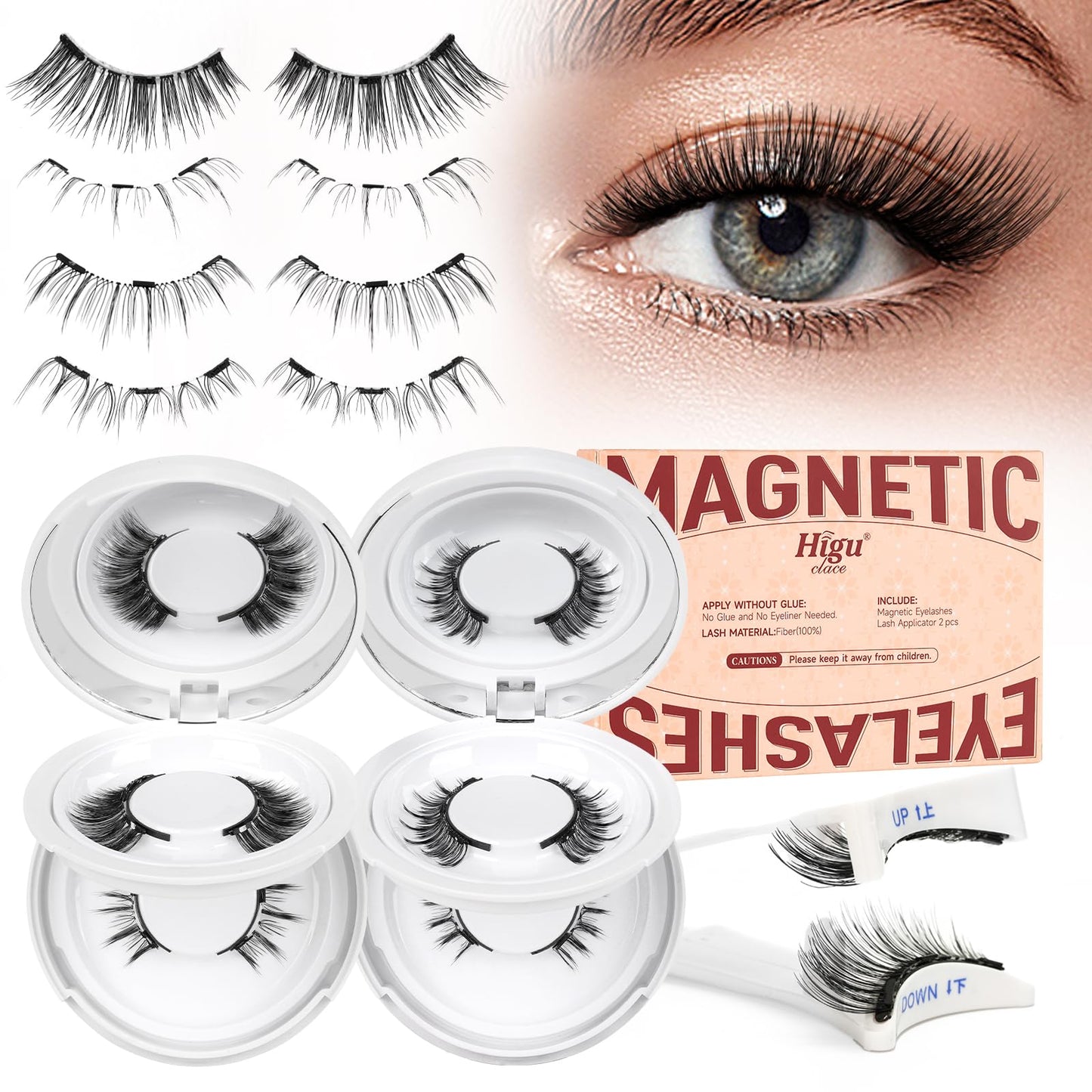 Trilumity Magnetic Soft Wispy Faux Mink Fiber - Black False Lashes