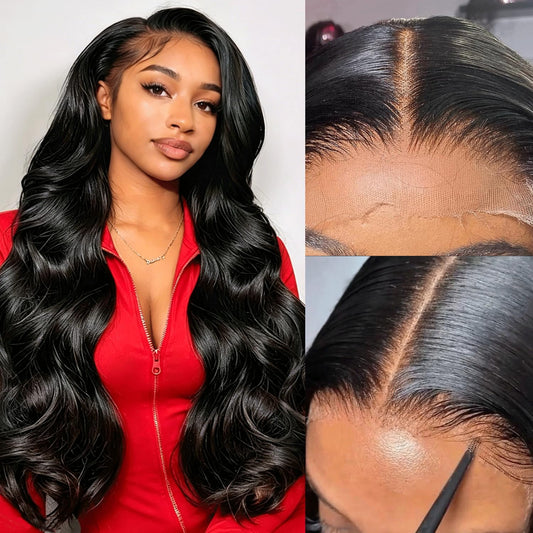 Trilumity Skinlike 5X5 Closure Glueless Body Wave Human Hair - Natural Black Hair Replacement Wig