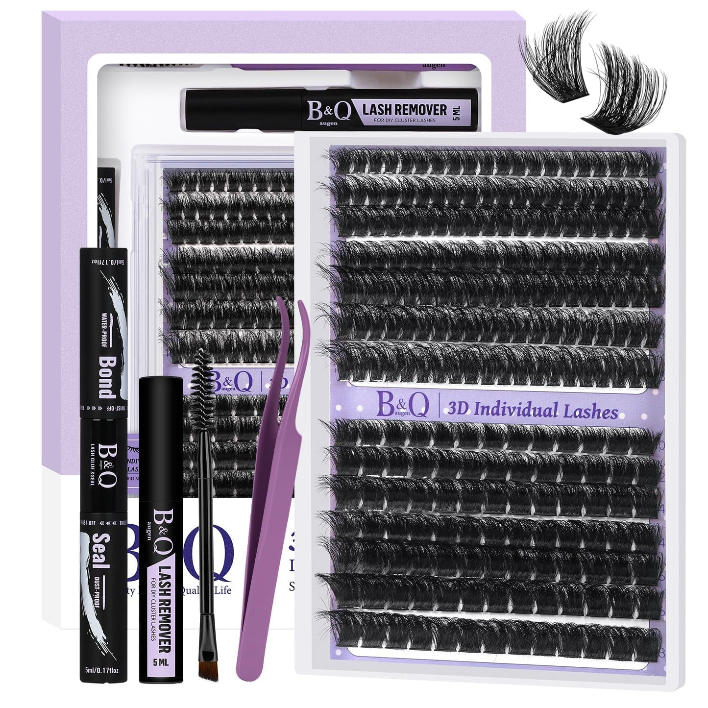 Trilumity Fluffy Lash Clusters Cat Eye Faux Mink Fiber - Black False Lashes
