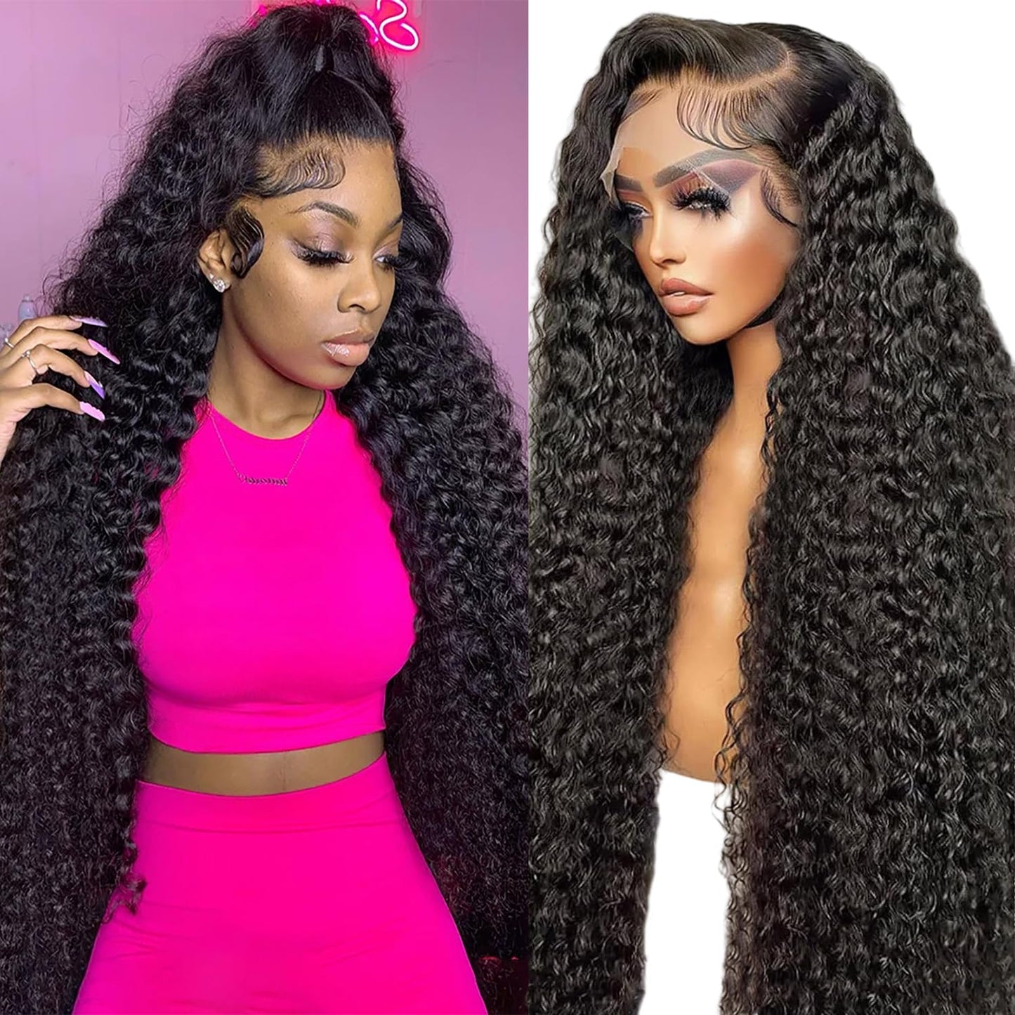 Trilumity 13X6 For Women Hd Deep Wave Human Hair - Natural Black Hair Replacement Wig