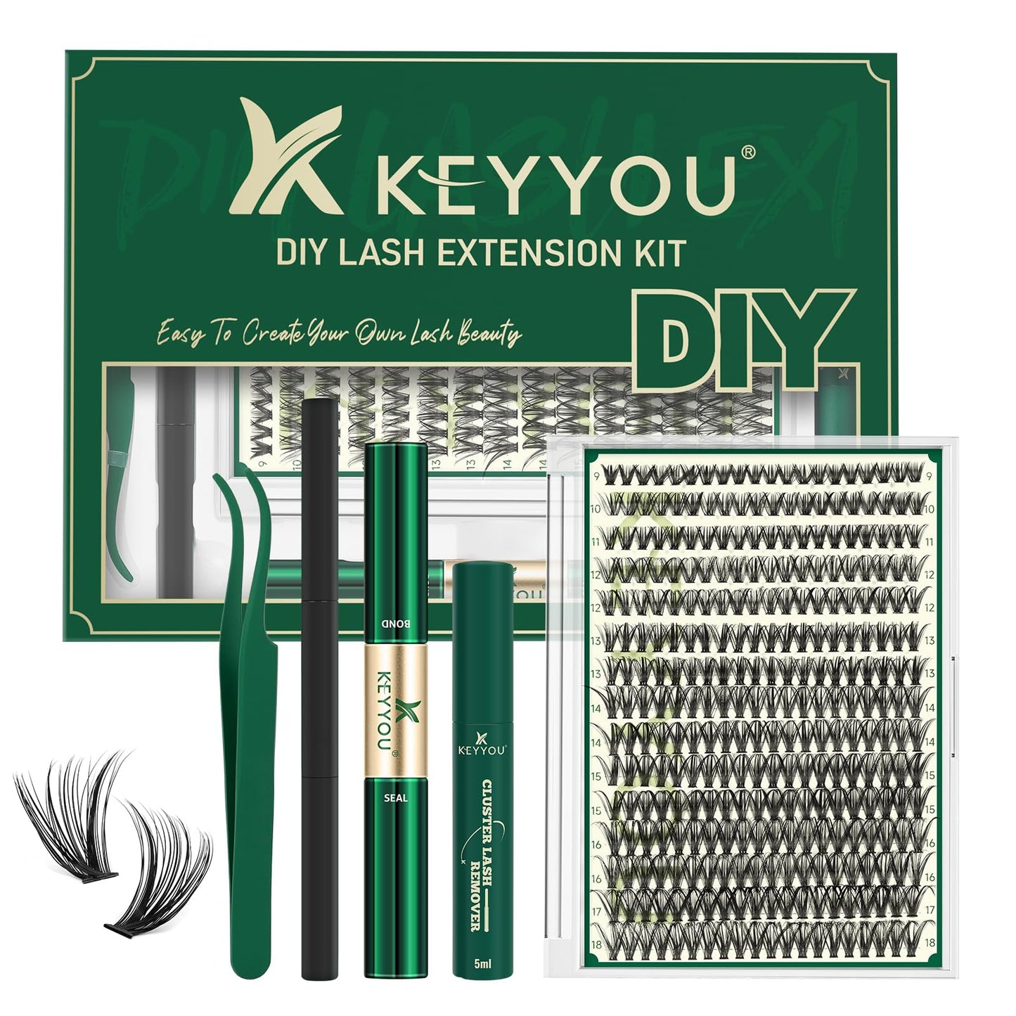 Trilumity Lash Extension Kit Strip Faux Mink Fiber - Black False Lashes