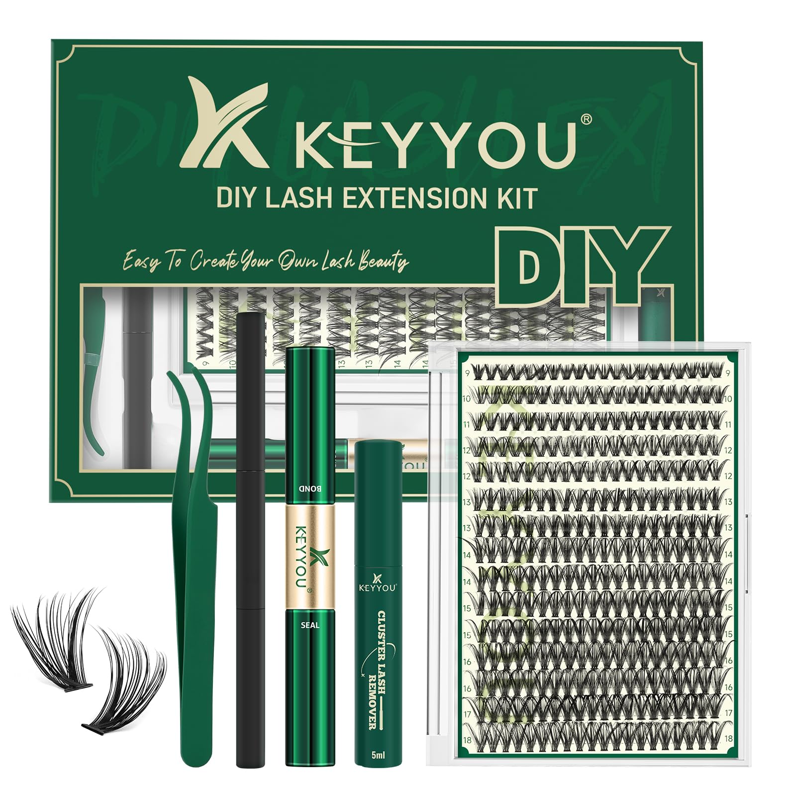 Trilumity Lash Extension Kit Strip Faux Mink Fiber - Black False Lashes