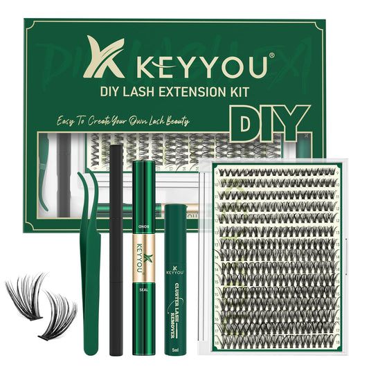Trilumity Lash Extension Kit Strip Faux Mink Fiber - Black False Lashes