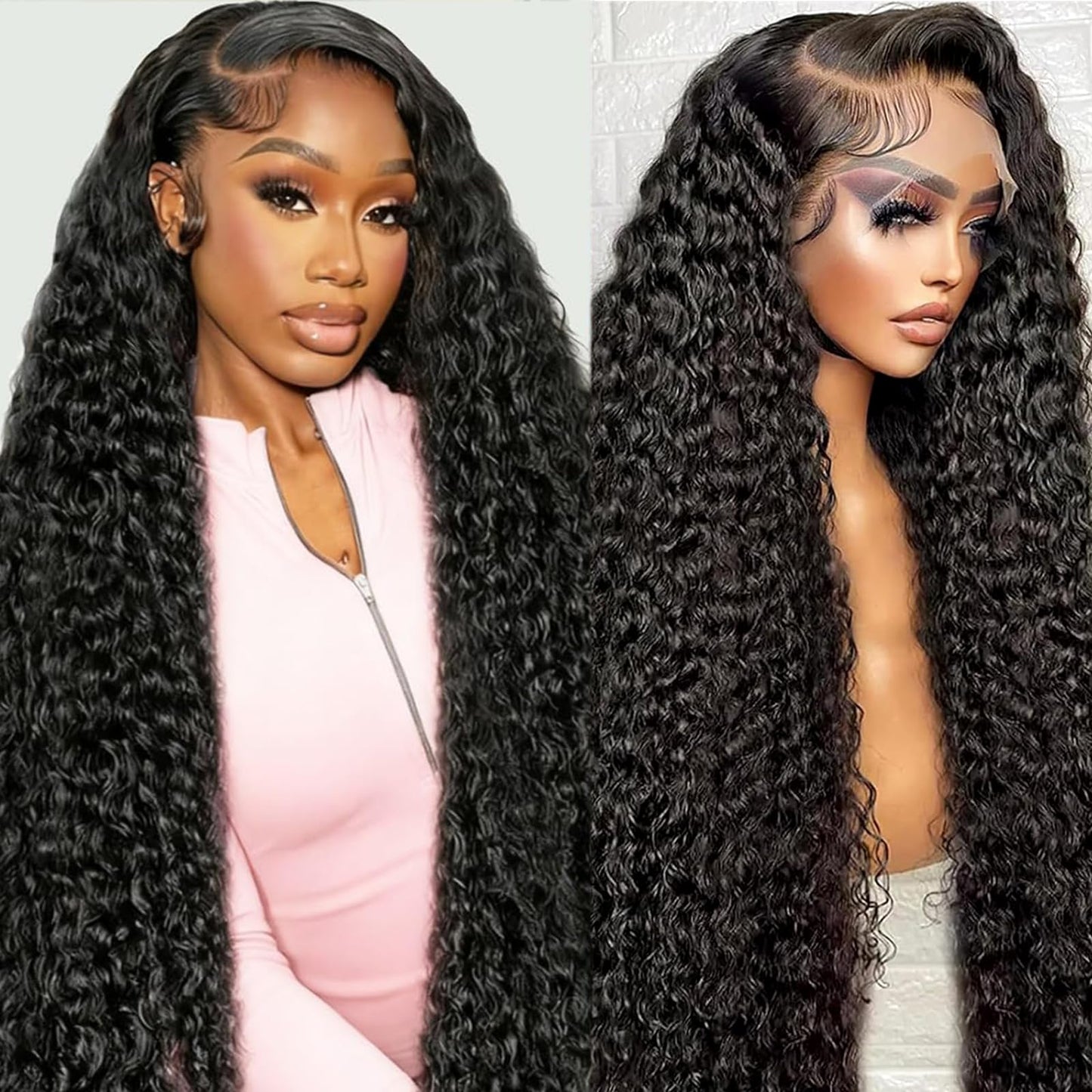 Trilumity 13X6 200 Density Water Deep Wave Human Hair - Brown Hair Replacement Wig