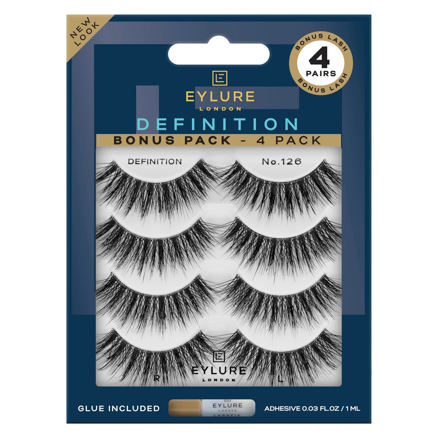 Trilumity Dramatic Definition Wispy Cat Eye Faux Mink Fiber - Black False Lashes