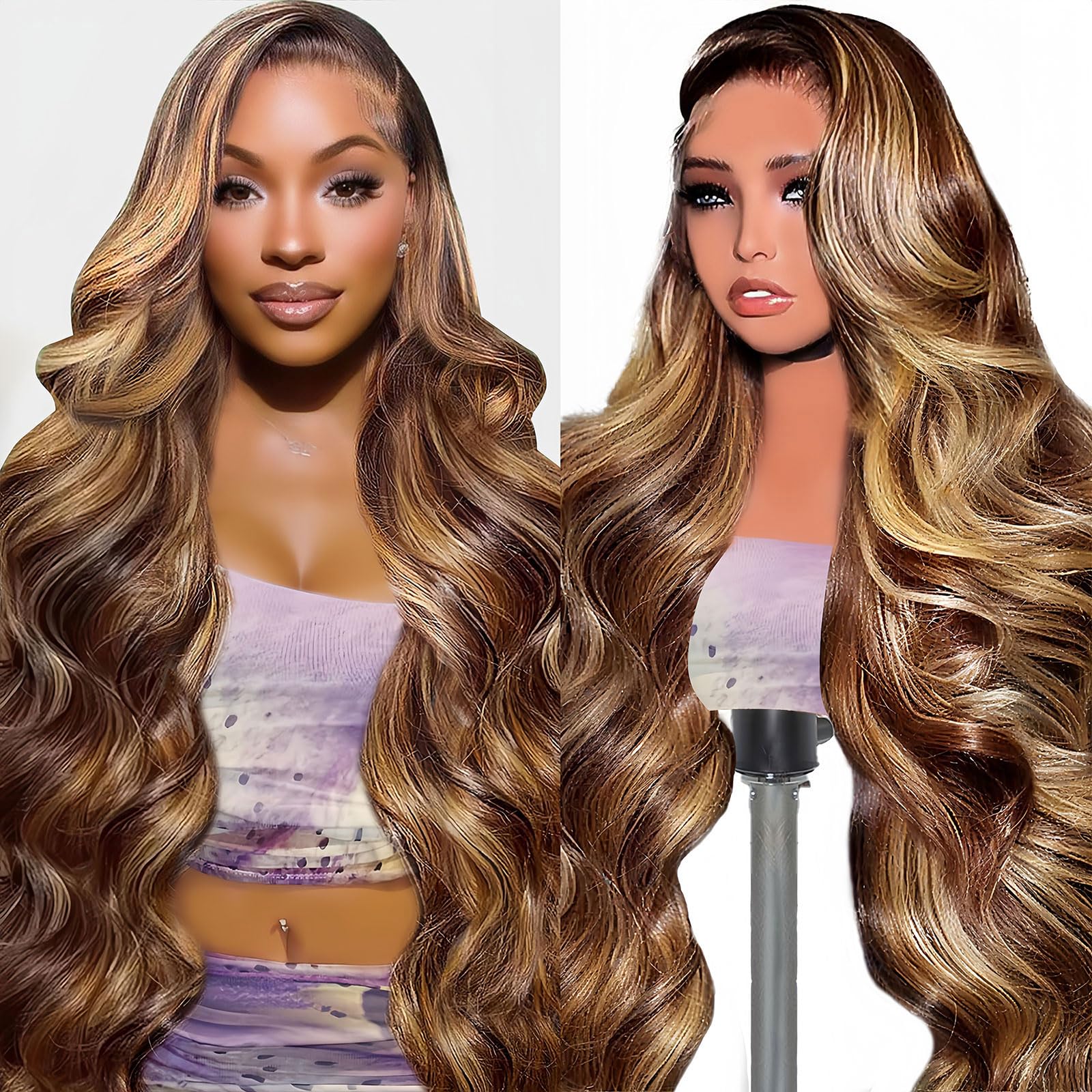 Trilumity Honey Blonde 13X6 Ombre Body Wave Human Hair - Honey Blonde Hair Replacement Wig