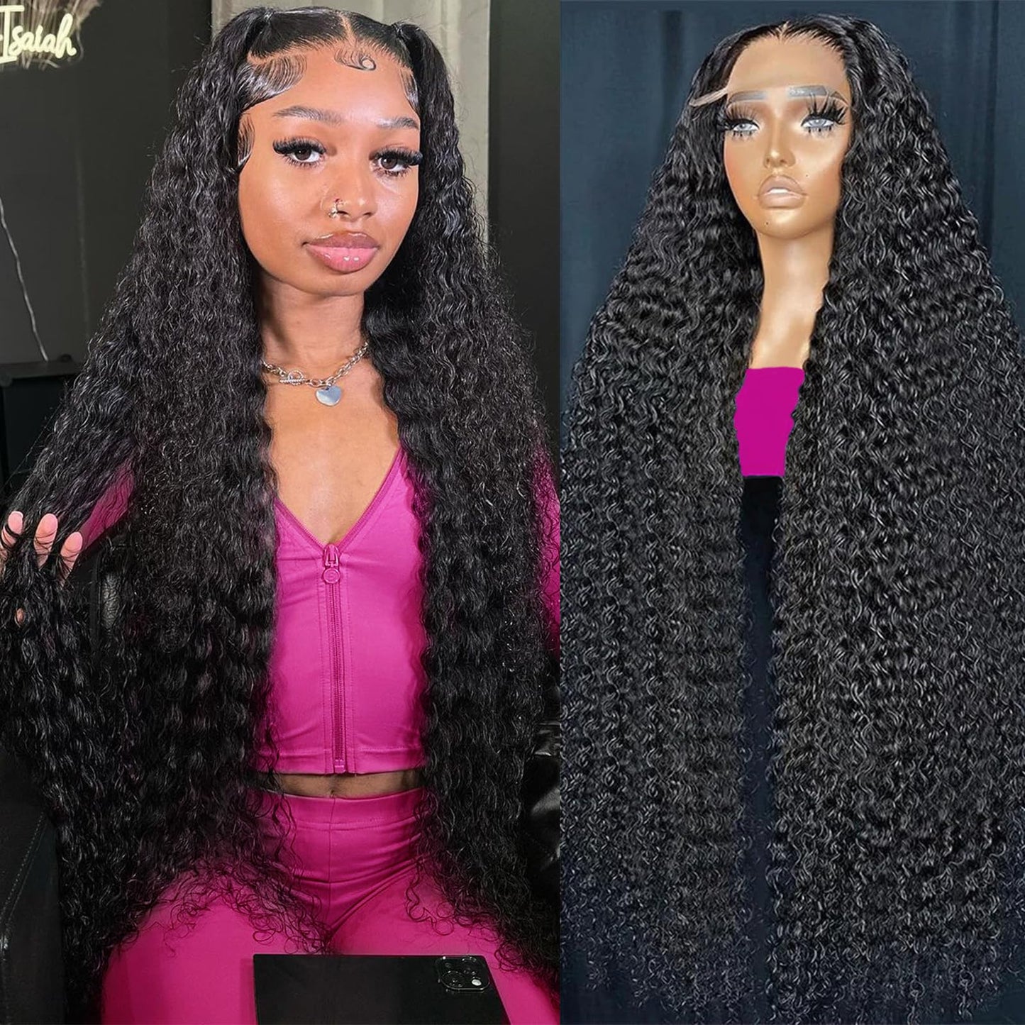 Trilumity 13X6 Hd Transparent Deep Wave Human Hair - Natural Black Hair Replacement Wig