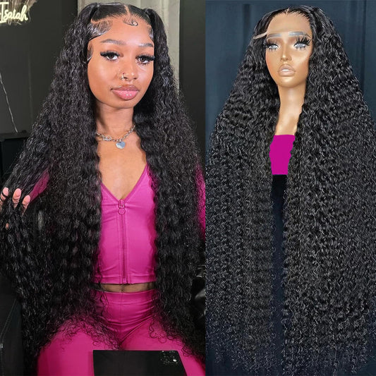 Trilumity 13X6 Hd Transparent Deep Wave Human Hair - Natural Black Hair Replacement Wig