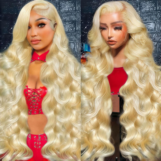 Trilumity 613 13X6 Blonde 13X6 Body Wave Human Hair - Natural Black Hair Replacement Wig