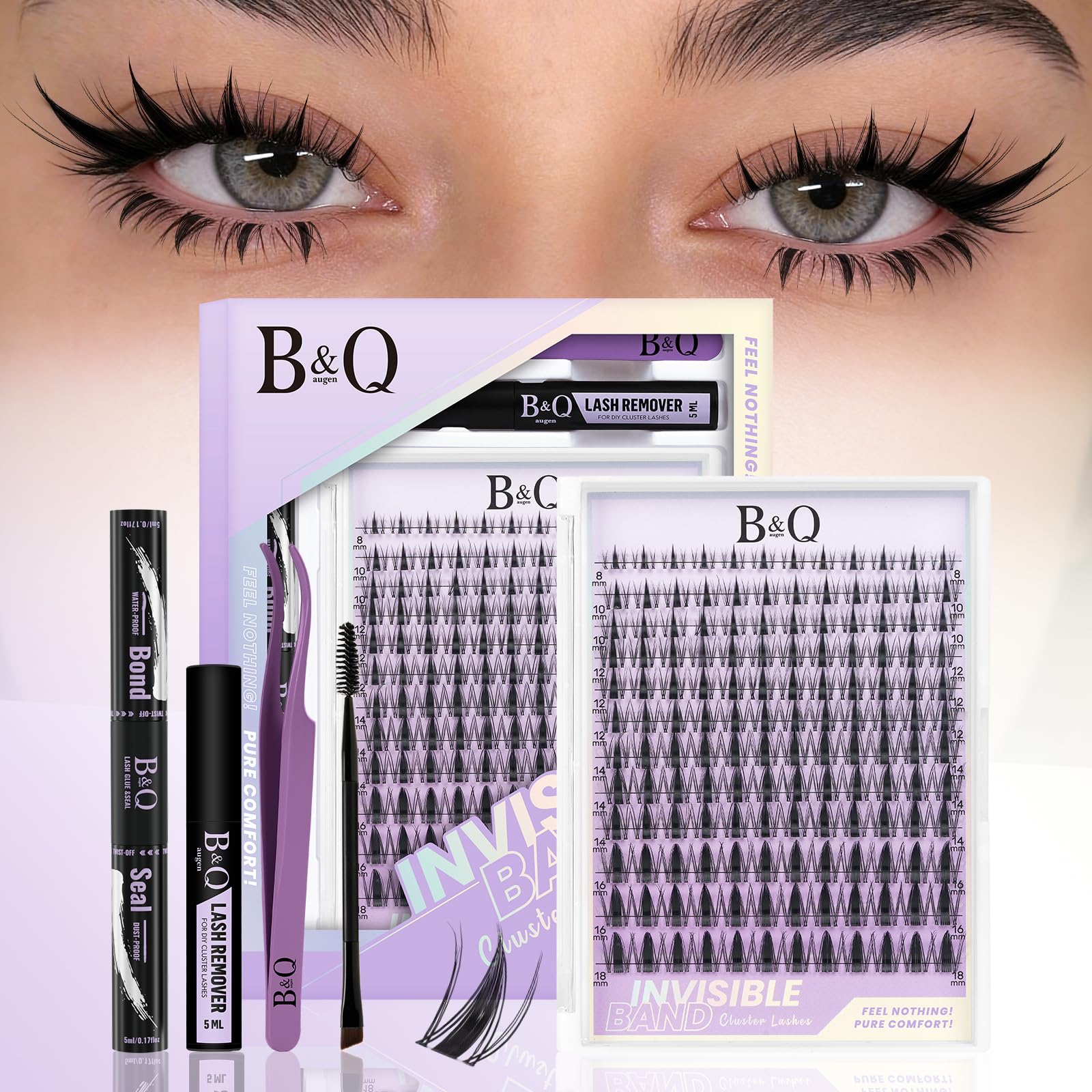 Trilumity Fairy Lash Clusters Wispy Faux Mink Fiber - Clear False Lashes