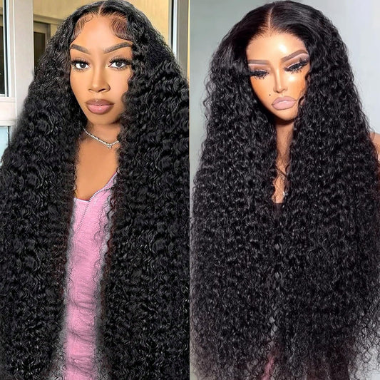 Trilumity 13X6 Hd Transparent Glueless Deep Wave Human Hair - Natural Black Hair Replacement Wig