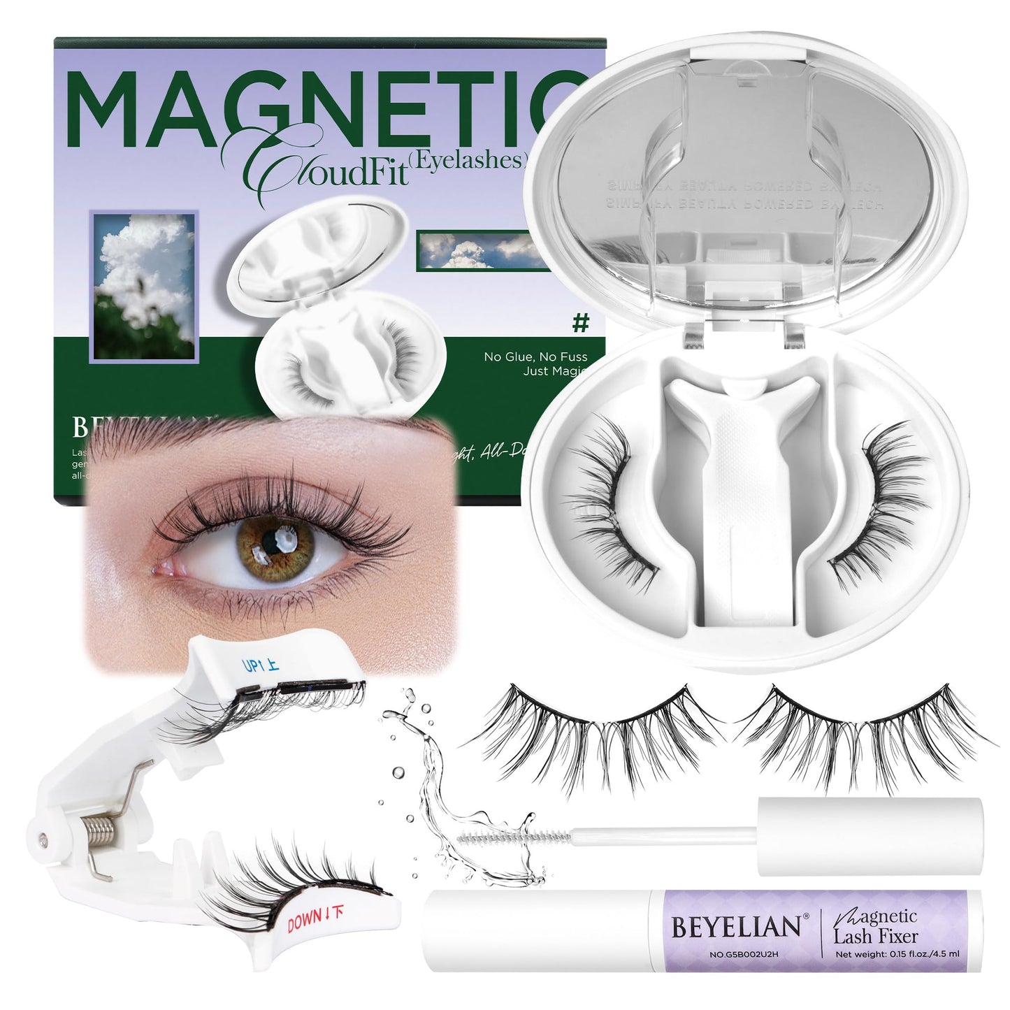 Trilumity Magnetic With Applicator Magnetic Faux Mink Fiber - Clear False Lashes