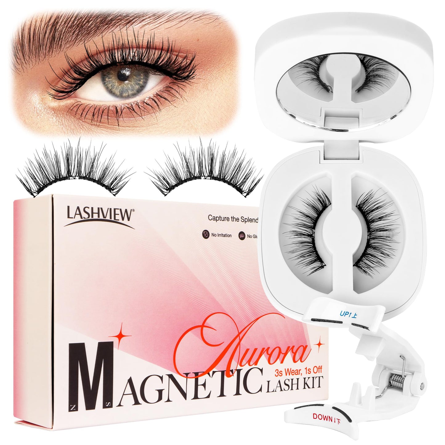 Trilumity Upgrade Magnetic With Magnetic Faux Mink Fiber - Black False Lashes