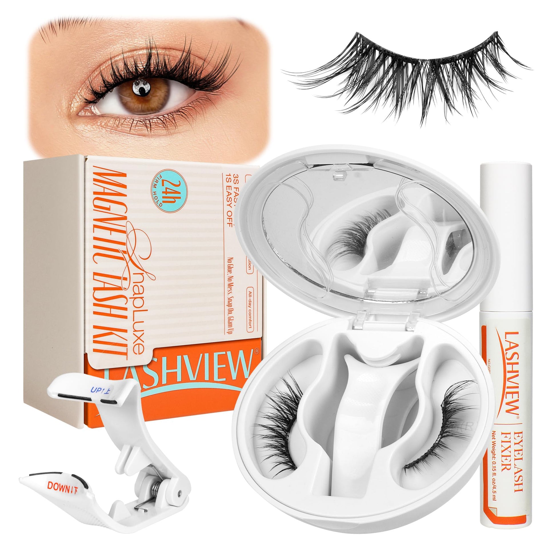Trilumity Upgrade Magnetic With Cat Eye Faux Mink Fiber - Black False Lashes