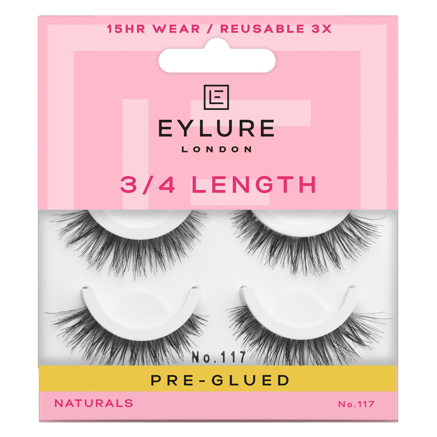 Trilumity Pre-Glued Light Wispy Faux Mink Fiber - Black False Lashes