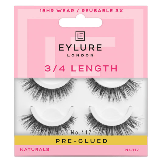 Trilumity Pre-Glued Light Wispy Faux Mink Fiber - Black False Lashes