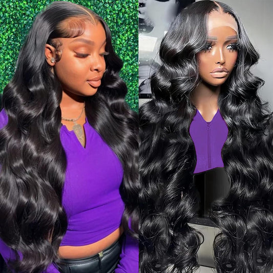 Trilumity 13X6 Bodywave Hd Transparent Body Wave Human Hair - Natural Black Hair Replacement Wig