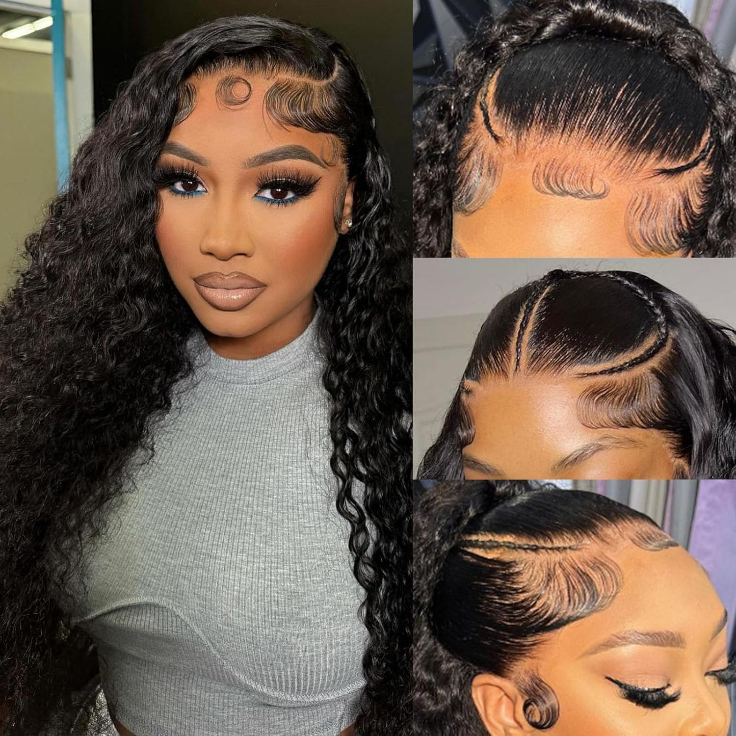 Trilumity Hd For Women Deep Wave Human Hair - Natural Black Hair Replacement Wig