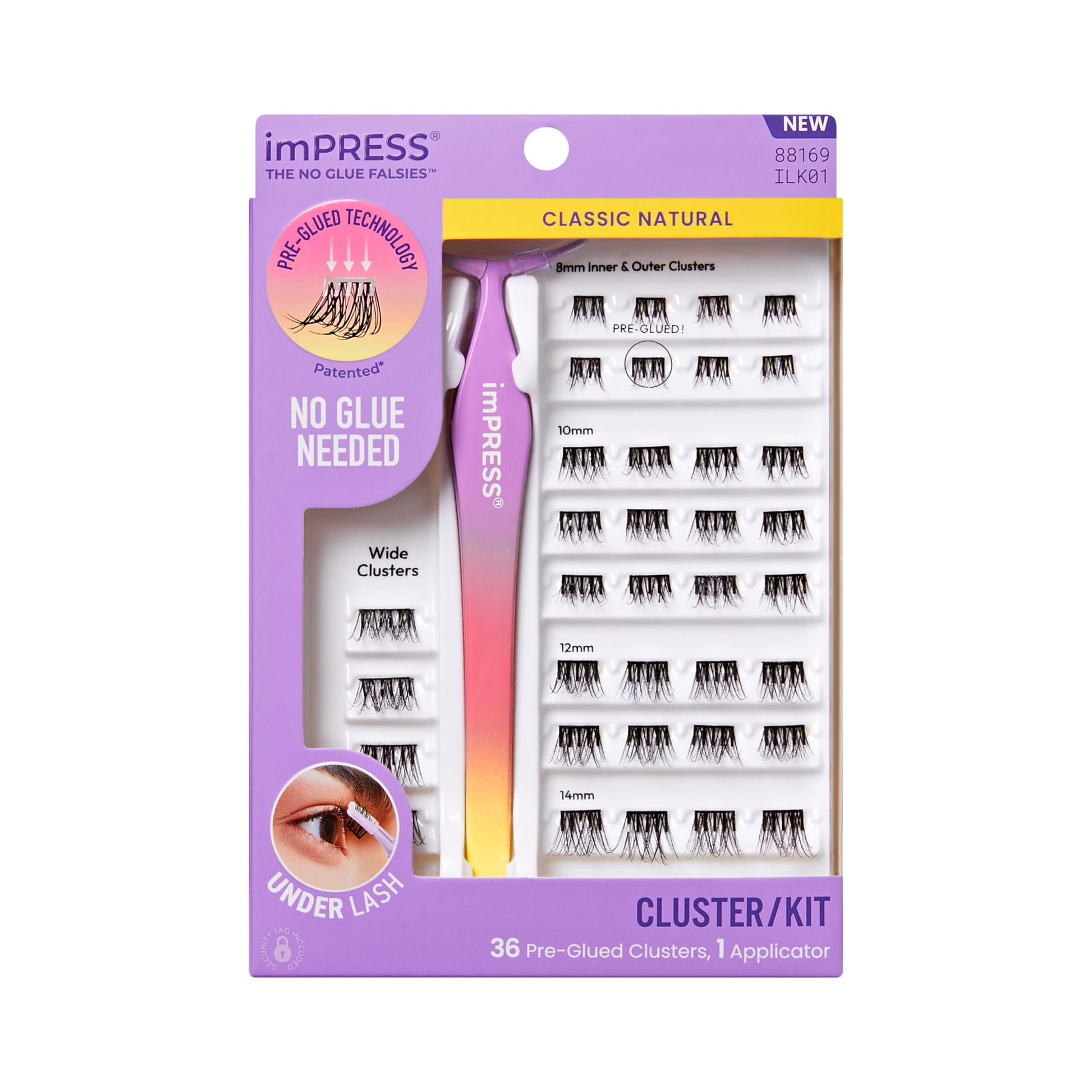Trilumity Self-Adhesive Natural Faux Mink Fiber - Black False Lashes