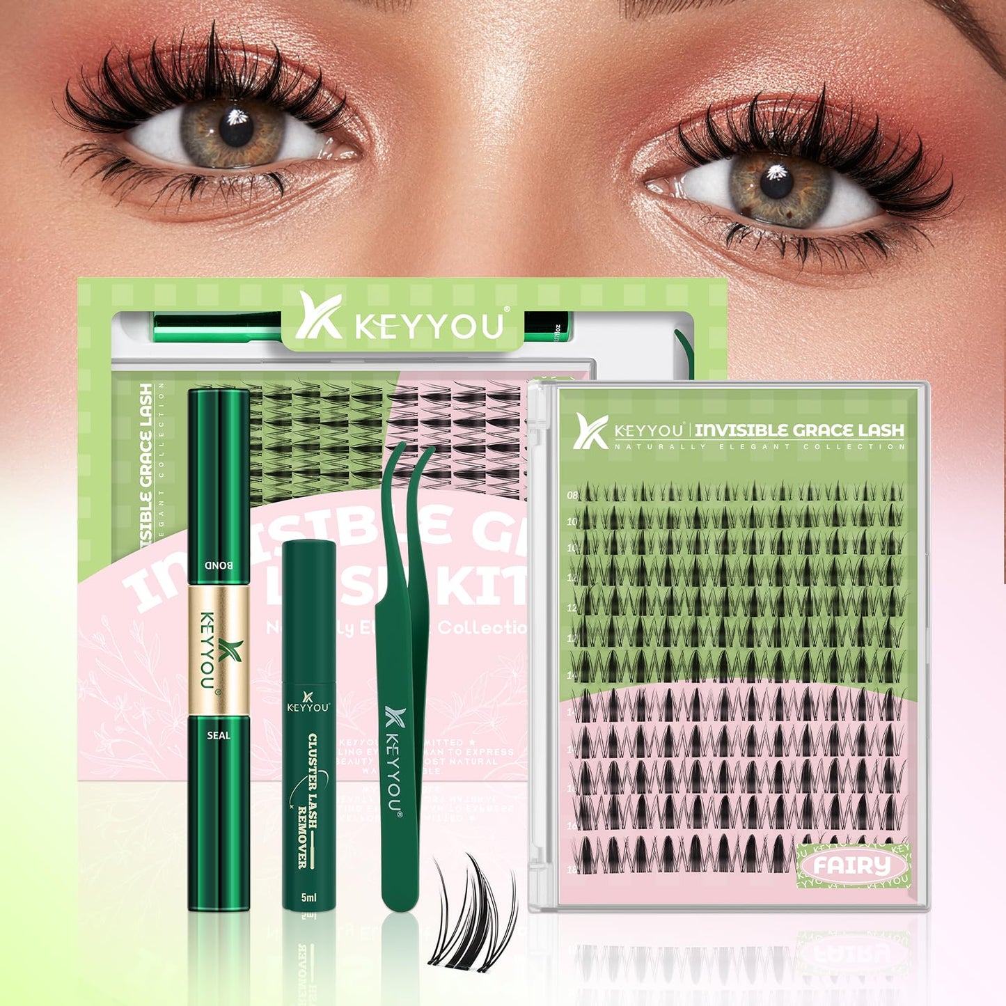 Trilumity Fairy Lash Clusters Wispy Faux Mink Fiber - Black False Lashes