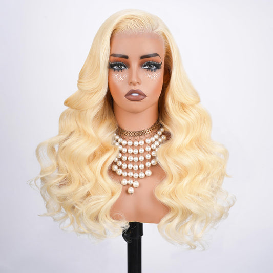 Trilumity 613 13X6 250 Density Body Wave 100% Human Hair - Natural Black Hair Replacement Wig