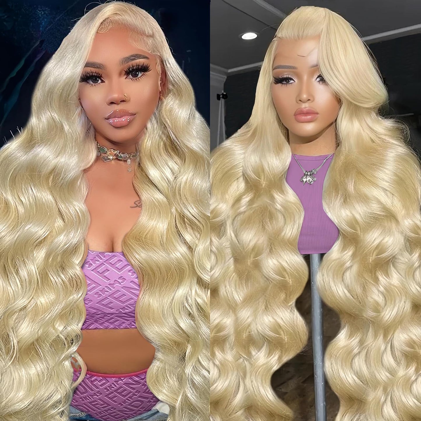 Trilumity 613 200 Density Blonde Body Wave Human Hair - 613 Blonde Hair Replacement Wig