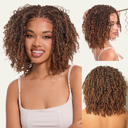 Trilumity 12'' Straight Synthetic Fiber - Brown Hair Replacement Wig