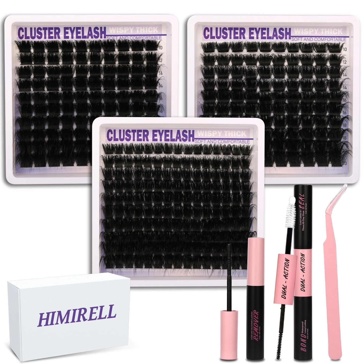 Trilumity Clusters Kit Gift Packs Wispy Faux Mink Fiber - Black False Lashes