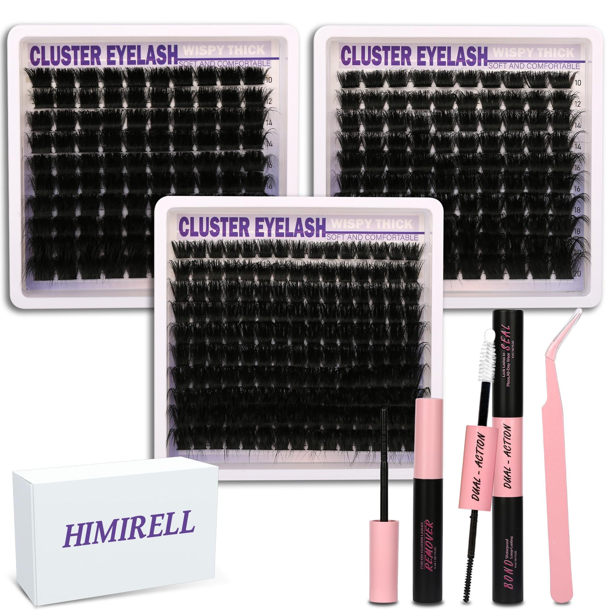 Trilumity Clusters Kit Gift Packs Wispy Faux Mink Fiber - Black False Lashes
